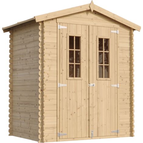 Timbela – Abri de jardin en bois 1,98 m² – Dimensions L196 x l136 x H218 cm – Toit en contreplaqué résistant à l'eau – M367C