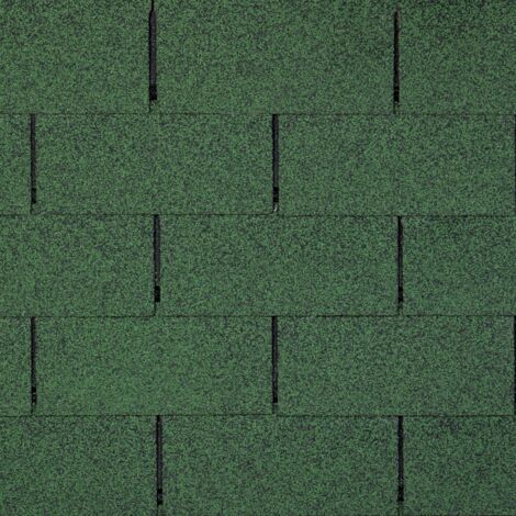 Timbela – Bardeaux bitumineux TRIO vert 3 m² – Matériau fibre de verre – Étanchéité optimale – Résistant aux intempéries – TGREEN
