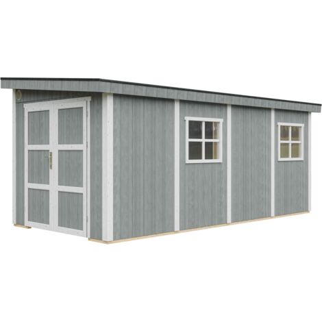 Timbela – Abri de jardin en bois LP SmartSide 11,47 m² – Dimensions H231x248x530 cm – 3 parois latérales – Toit en contreplaqué OSB-3