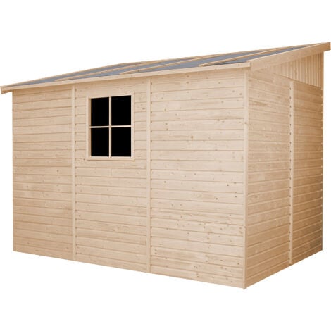 TIMBELA M351FB Cabane en bois avec plancher, Maison de jardin pour  travailler l233xP222xH233cm, Abri multifonctionnel, Bureau de jardin  verrouillable, Atelier, Studio : : Jardin