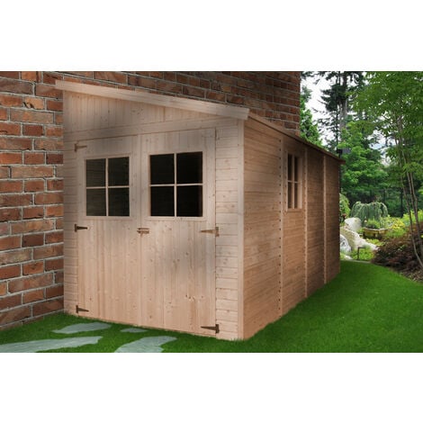 TIMBELA M351FB Cabane en bois avec plancher, Maison de jardin pour  travailler l233xP222xH233cm, Abri multifonctionnel, Bureau de jardin  verrouillable, Atelier, Studio : : Jardin