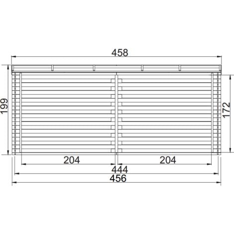 Abri à bûches 6,7 m3 – Abri de stockage pour bois de chauffage – vélo/container – TIMBELA M203