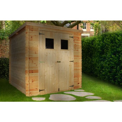 Abri de jardin en bois AVEC SOL TRAITÉ - Stockage extérieur l204xL204xH200 cm/3.53 m2- Petit abri à outils, Local à vélos - TIMBELA M309+M309G