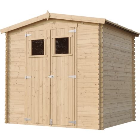 Abri de jardin en bois AVEC SOL TRAITÉ - Stockage extérieur I236xL226xH218 cm/ 4.33 m2 Petit abri à outils, Local à vélos -  TIMBELA M369+M369G