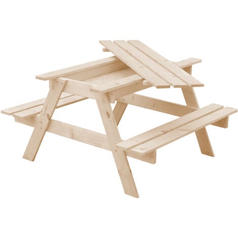Table ronde en bois pour enfants avec bac de rangement 