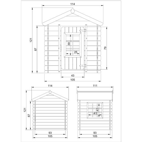 Maisonnette en bois pour enfants (sans plancher) - Cabane de jardin pour l'extérieur 111x114xH121cm/0.9 m2 - Toit bleu - Timbela M570M-1