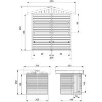 Kiosque en bois Naturel - Étal de marché en pin/épicéa - H232x253x263 cm/4 m2 - Construction en panneaux - TIMBELA M149 - Beige