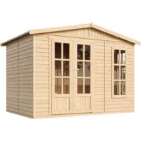 Abri de jardin en bois 6 m2 - l332xP222xH232cm - Cabanon jardin extérieur avec sol - Cabane de jardin - Chalet de Loisirs - Maison d'été - TIMBELA M334FB