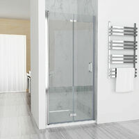 700 mm Shower Enclosure Cubicle Door Corner Entray Bifold Door 6 mm EasyClean Glass - No Tray