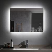 500 x 700 mm LED Bathroom Mirror Illuminated with Light Touch Sensor and Demister Anti-Fog Wall Mounted