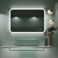 LISA 800x600mm Illuminated LED Bathroom Mirror Light up Wall Mirror with Touch Sensor Switch Demister Pad Wall Mounted