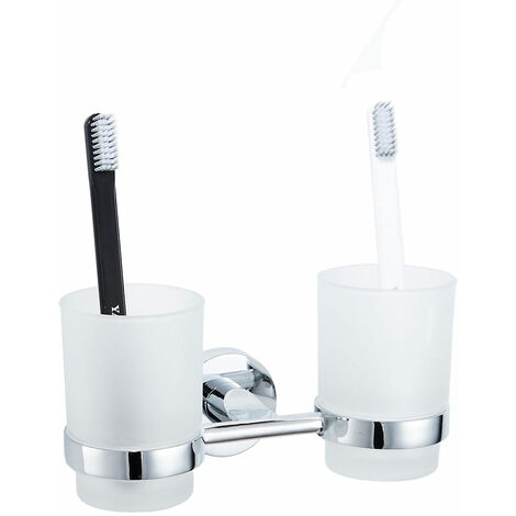 2 bicchieri di vetro di ricambio per spazzolino da denti Tazza per spazzolino da denti smerigliato da parete per accessori da bagno