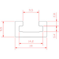 1pc T-track T-slot Mitra Track Jig T Screw Slot di fissaggio 30x12.8mm Per  tavolo L.1220mm Nero LAVENTE