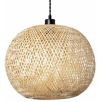 Lampe Suspendue Ronde en Bambou (1XE27) | IluminaShop