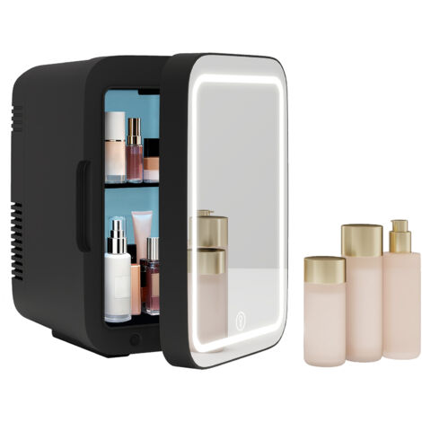 4L Portable Mini Fridge, Car Refrigerator with LED Mirror, Cooler and Warmer, Bedroom, Drink, Food (1/5)