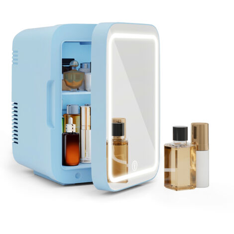 4L Portable Mini Fridge, Car Refrigerator with LED Mirror, Cooler and Warmer, Bedroom, Drink, Food