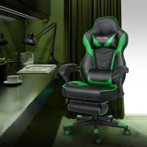 Massage gaming chair with footrest sales