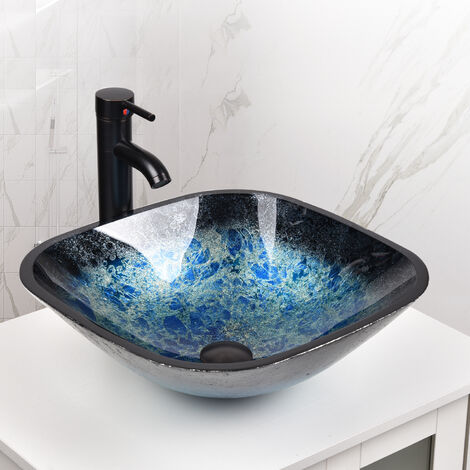 Artistic Sink Basin Bathroom Tempered, Glass Vessel Vanity Combo