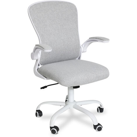 Puluomis Office Chair, Ergonomic Desk Chair, Swivel Chair with Lumbar Support, Flip up Armrests, Grey