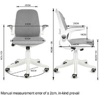 Office Chair Ergonomic Desk Chair Mesh Back Swivel Seat Adjustable Lumbar Support with Flip up Armrests upgrade Grey