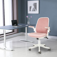 Office Chair Ergonomic Desk Chair Mesh Back Swivel Seat Adjustable Lumbar Support with Flip up Armrests upgrade Pink