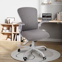 Office Chair Ergonomic Desk Chair Mesh Back Swivel Seat Lumbar Support with Flip up Armrests Grey