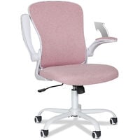 Office Chair Ergonomic Desk Chair Mesh Back Swivel Seat Lumbar Support with Flip up Armrests Pink - Pink