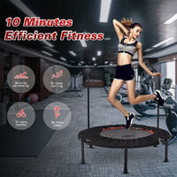 40'' Foldable Fitness Trampoline Rebounder Mini Exercise Gym with Handle Strong Spring Anti-Slip Legs Indoor Sport