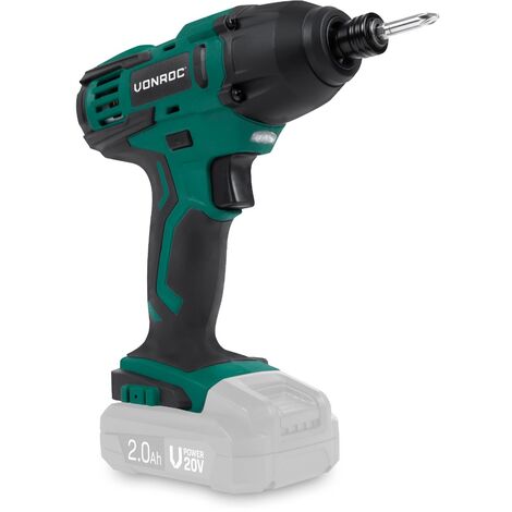 VONROC Cordless Impact Driver - VPower 20V - Excl. battery and charger - Incl. bits and toolbag