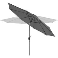 VONROC Premium parasol Recanati Ø300cm - Tiltable umbrella - UV resistant UPF 50+ canvas - Grey - Incl. sustainable protection cover