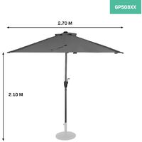 VONROC Parasol Magione - Balcony parasol - 270x135cm - UV resistant - Grey - Incl. protection cover
