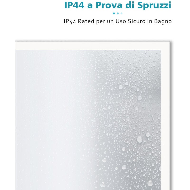 SIRHONA Specchio da Bagno Luce LED, Specchio Bagno Illuminato 100 x 70 cm  con Touch Control