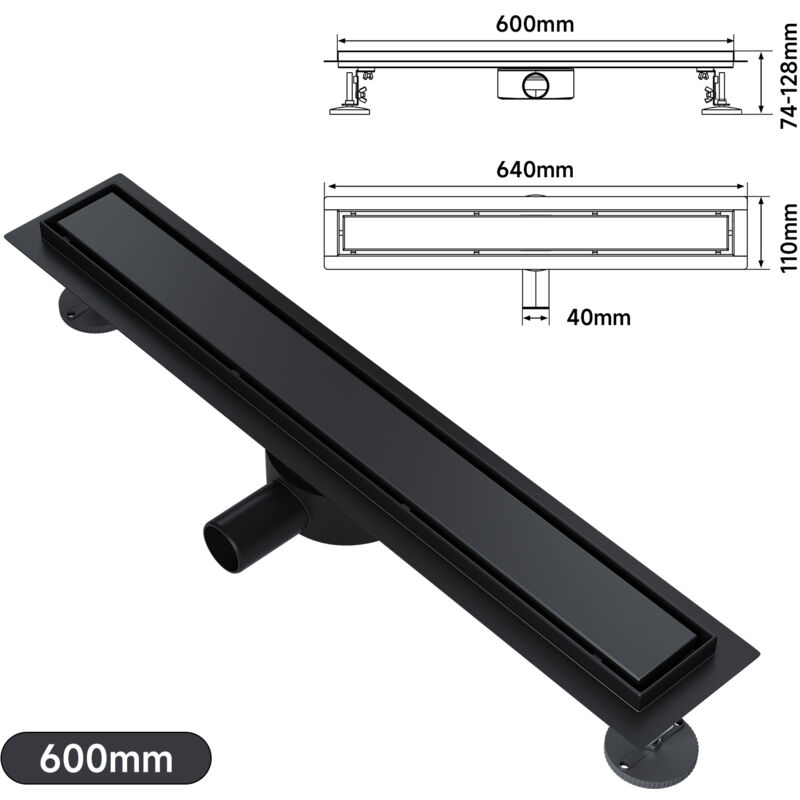 Filtro Doccia Capelli In Acciaio Inox - Scarico A Pavimento 20x10 Cm Nero Per Bagno, Cucina E Balcone - Foto 10