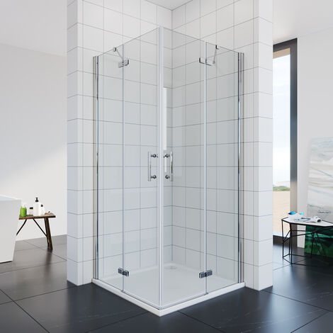 SONNI Cabina doccia ingresso angolare 80x90cm doccia porta a battente schermo doccia (1/5)