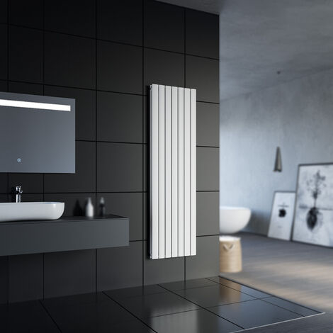 SONNI Design Radiatore a pannello piatto 1800 x 539 mm Bianco Radiatore da bagno Radiatore a doppio strato Radiatore verticale a pannello