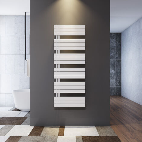 SONNI Radiatore di design piatto 1590 x 600 mm Radiatore da bagno attacco centrale lato asciugamano bagno, 1593 Watt bianco