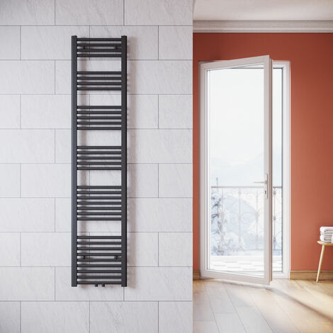SONNI Termoarredo Scaldasalviette Verticale Radiatore ad Acqua Calda Antracite Connessione Centrale 1800x400mm, 765 W