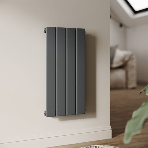 SONNI Design Radiatore a pannello piccolo Radiatore a pannello verticale per WC Antracite, 600x311 mm, 222 Watt