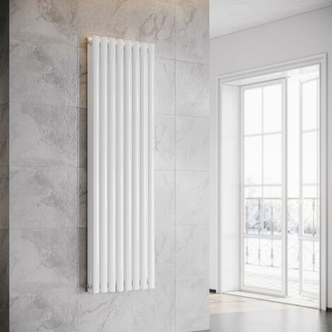 SONNI Design Pannello Radiatore Tubi 1600 x 472 mm Bianco Doppio Strato Bagno Radiatore Collegamento Centrale Tubi Verticali Radiatore