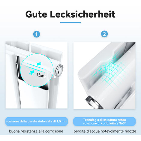 SONNI Design Heizkörper flach und klein für Badezimmer, vertikaler Bad
