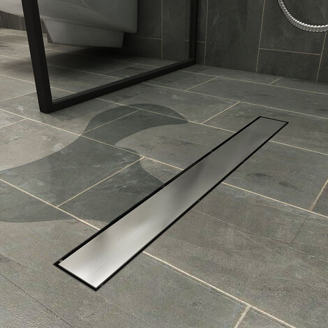 SIRHONA Canalina per doccia Scarico per doccia extra-sottile Scarico in acciaio inox Scarico per bagno Scarico a pavimento Lunghezza: 60 cm, Larghezza:70mm, 2 in 1 Richiudibile (1/5)