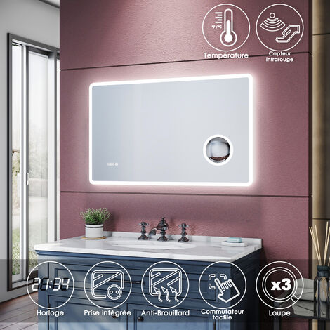 Specchio da bagno EMKE con illuminazione 80 x 60 cm