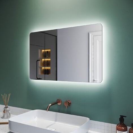 SONNI Specchio Retroilluminato Bagno a LED 80x50 cm Specchio da Parete  Moderno da Luce Bianco Touch Control e IP44 Impermeabile Risparmio  Energetico