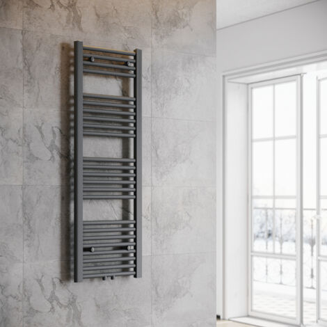 SONNI Termoarredo Scaldasalviette Radiatore ad Acqua Calda Bagno Collegamento Intermedio 1200x400mm Grigio Antracite (1/5)