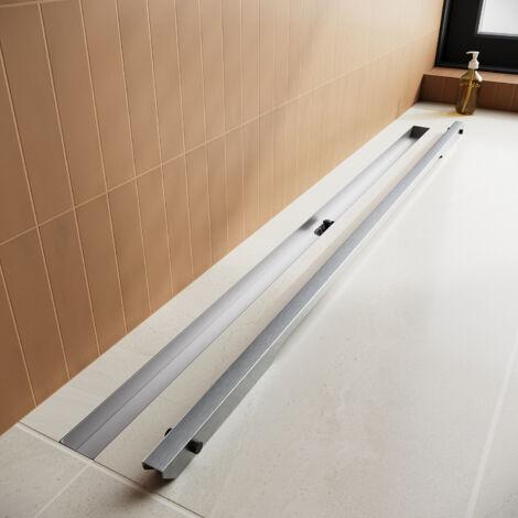 SIRHONA Canaletta Di Scolo per Doccia in Acciaio inox Canalina Doccia con filtro per capelli  Drenaggio rapido Design sottile Risparmio di spazio 80 cm