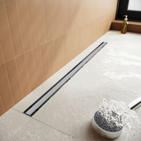 SIRHONA Canaletta Di Scolo per Doccia in Acciaio inox Canalina Doccia con filtro per capelli  Drenaggio rapido Design sottile Risparmio di spazio 60 cm