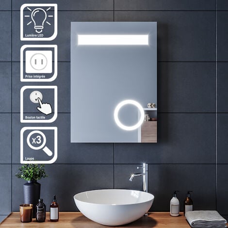 Specchio da bagno a LED specchio da trucco dimmerabile illuminato