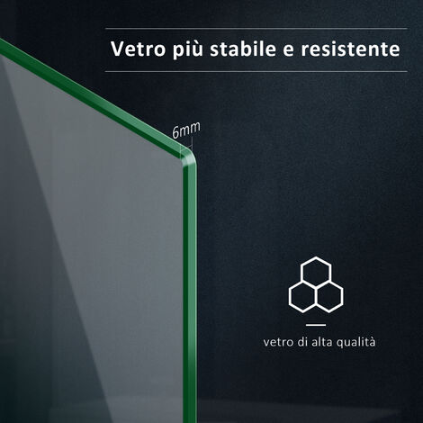 SONNI Parete Vasca 3 ante da Bagno Doccia 130 x 130 cm Vetro Temperato 6 mm  Trasparente Box Doccia per Vasca da Bagno Profilo in alluminio cromato Vetro  Doccia Vasca da Bagno