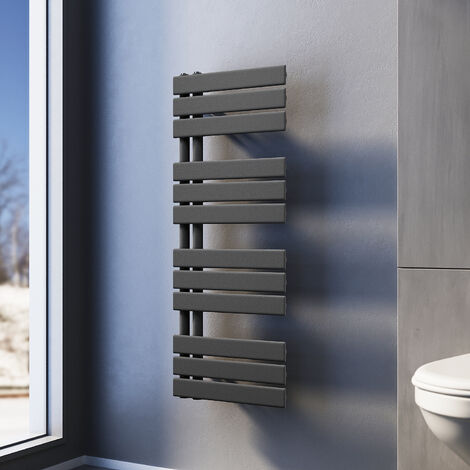 SONNI Termoarredo Scaldasalviette 1038x400m Antracite Radiatore Acqua Calda Design Laterale Verticale Scaldasalviette Connessione laterale