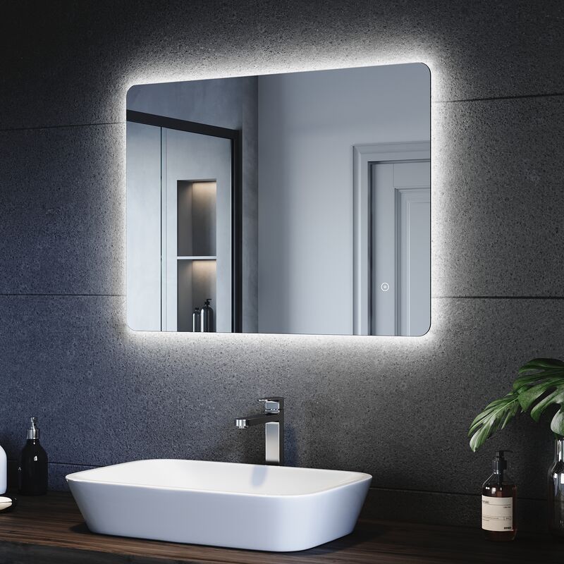 LUVODI Espejo Baño con Luz Led Ovalado 120 x 60 cm Espejos de Baño Antivaho  con Luz Retroiluminado Regulable Espejo Moderno Inteligente con